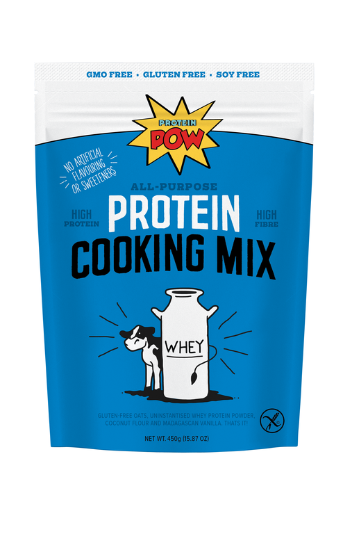 FRONT: Whey Protein Cooking Mix pack