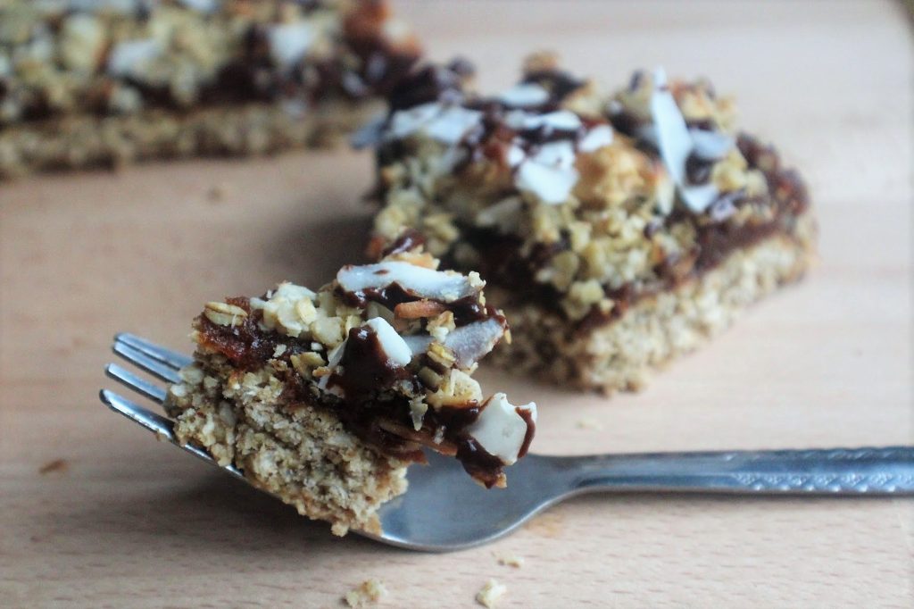 Coconut, Oat & Caramel Slice Indulging Innocently Recipes by SpamellaB