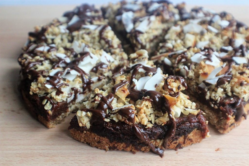 Coconut, Oat & Caramel Slice Indulging Innocently Recipes by SpamellaB