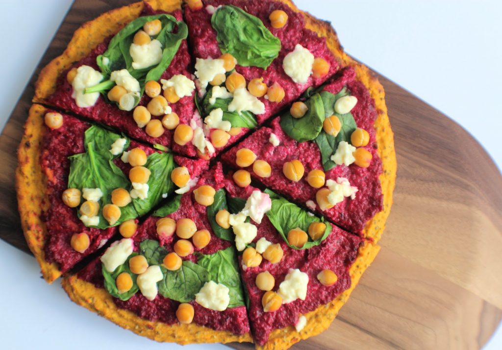 Sweet Potato & Beetroot Chickpea Pizza Indulging Innocently Recipes