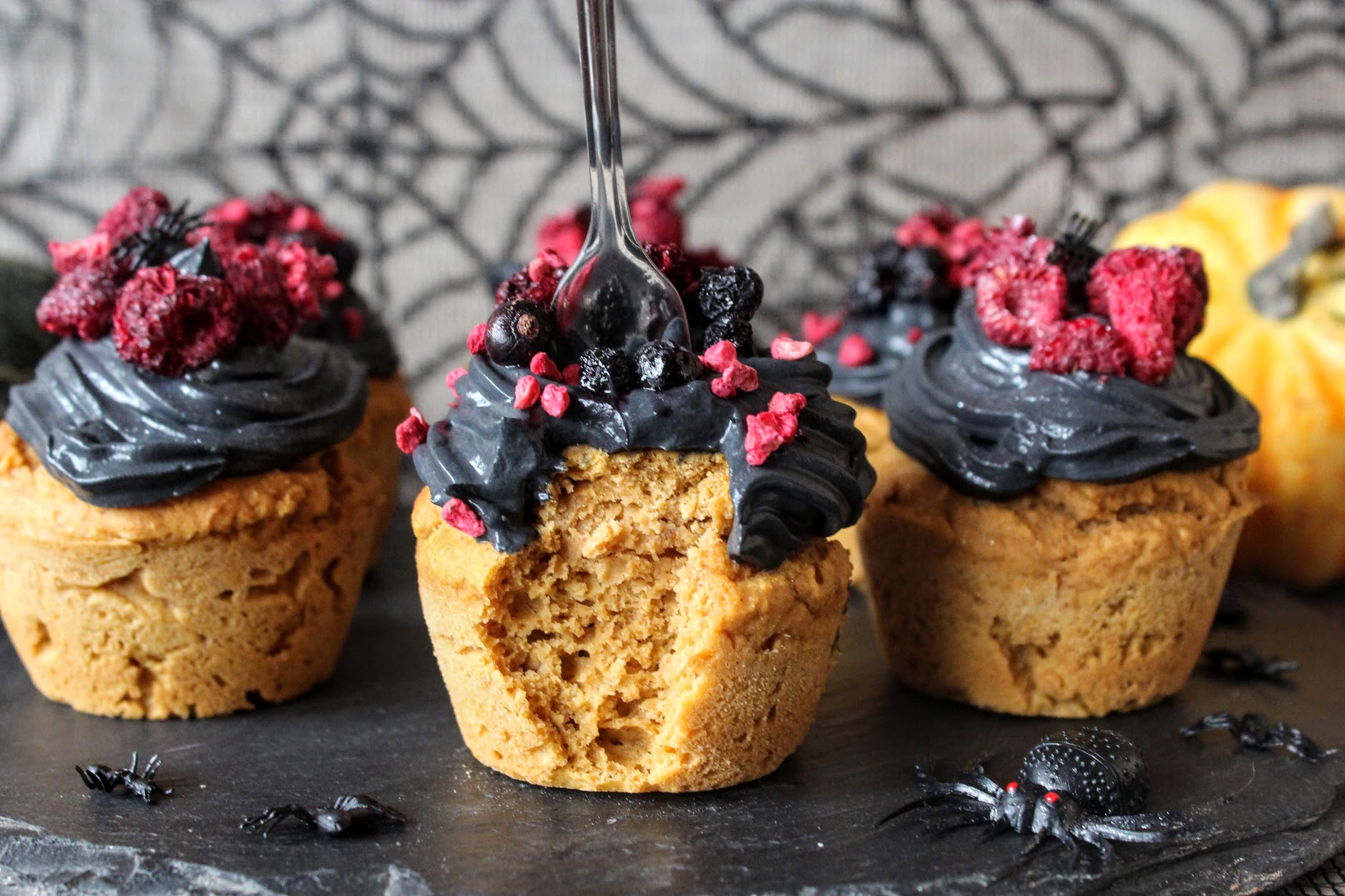 Halloween Pumpkin Muffins – Indulging Innocently Recipes by @SpamellaB
