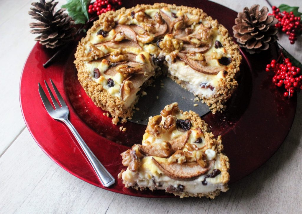Pear, Cranberry & Walnut Goats’ Cheese Tart Indulging Innocently