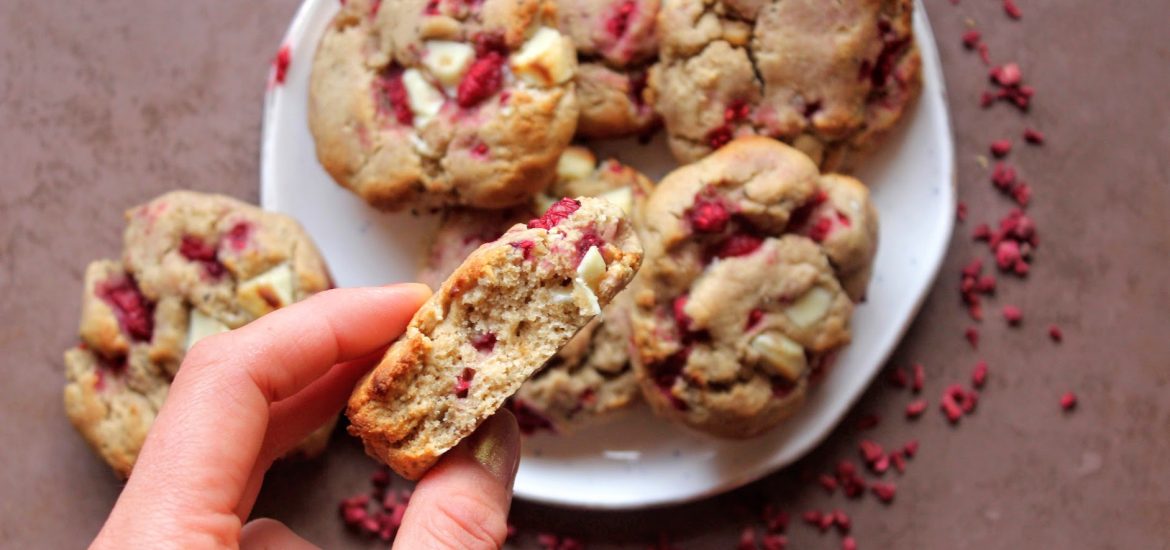 Raspberry & White Chocolate Cookies SpamellaB’s Health Food Blog