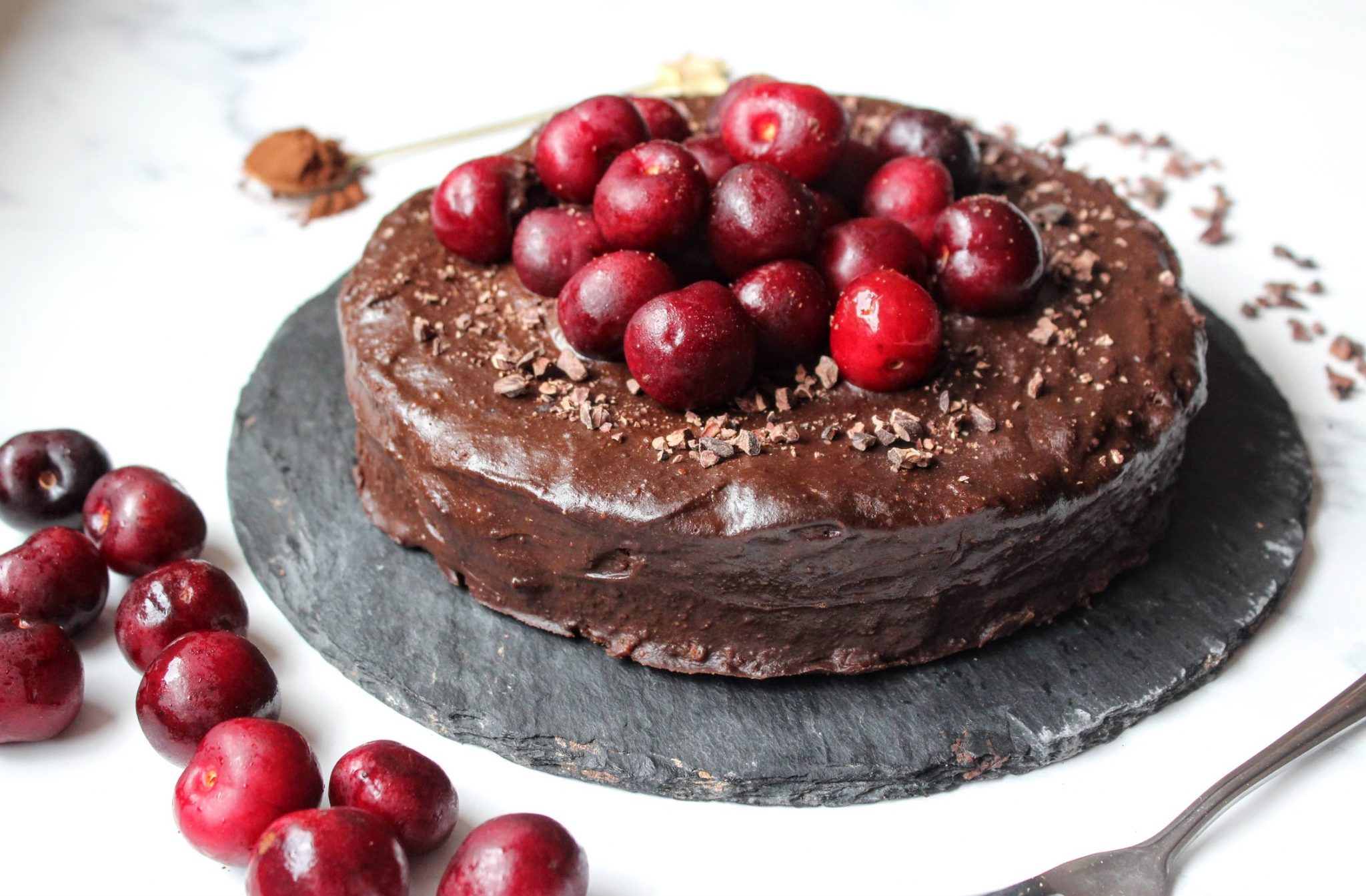 Cherry Chocolate Ganache Cake Indulging Innocently Recipes by SpamellaB