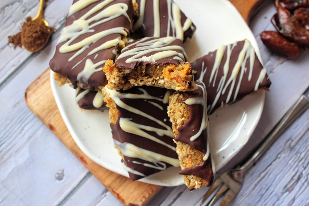 Abóbora com especiarias e caramelo de chocolate Flapjack - Blog de comida saudável de SpamellaB 3