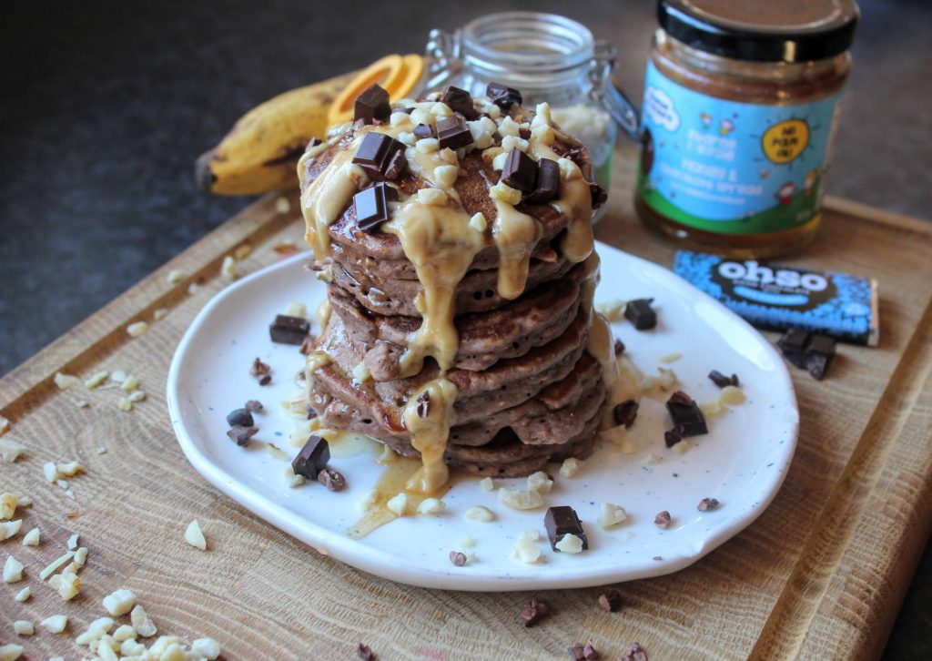 Chocolate Banana Panquecas de Manteiga de Amendoim - Blog de comida saudável de SpamellaB 2